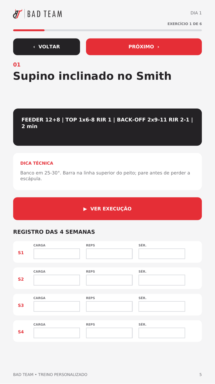 Página de exercício do PDF mobile BAD TEAM